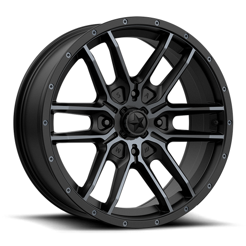 Msa Offroad Wheels M43 Fang Utv 20X7 +10 Satin Black W/ Titanium Tint