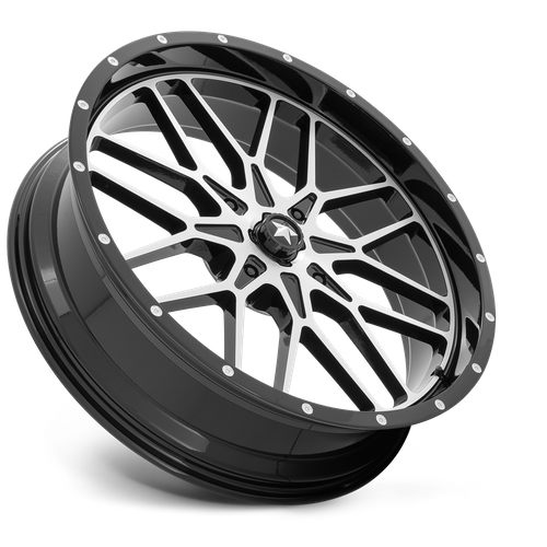 Msa Offroad Wheels M45 Portal Utv 24X7 +0 Gloss Black Machined
