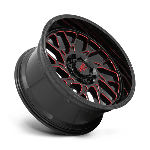 Moto Metal Mo805 20X10 -18 Gloss Black Milled W/ Red Tint