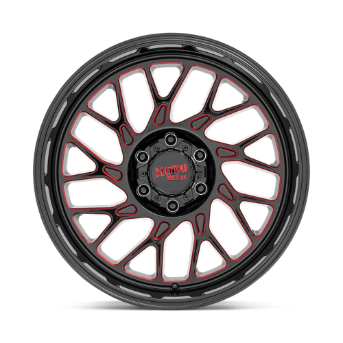 Moto Metal Mo805 20X10 -18 Gloss Black Milled W/ Red Tint
