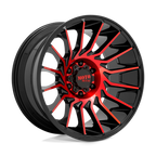 Moto Metal Mo807 22X12 -44 Gloss Black Mach W/ Red Tint