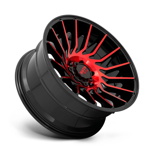 Moto Metal Mo807 22X10 -18 Gloss Black Mach W/ Red Tint