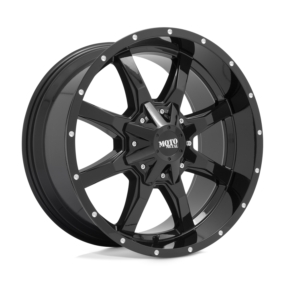 Moto Metal Mo970 20X9 +18 Gloss Black W/ Spot Milled Lip