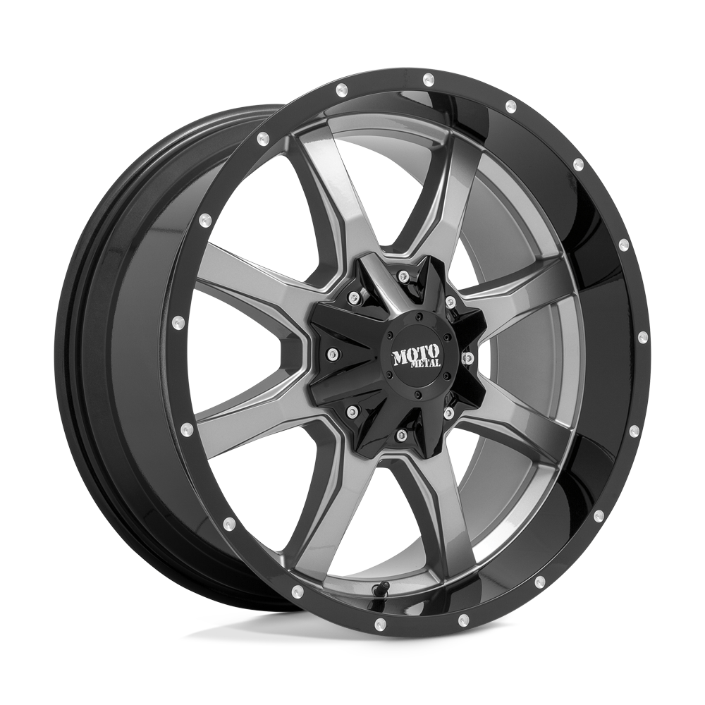 Moto Metal Mo970 20X10 -24 Gloss Gray Center W/ G-Blk Lip
