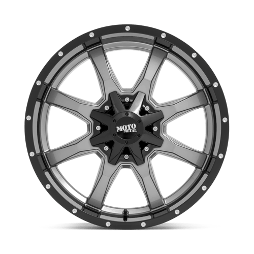 Moto Metal Mo970 20X9 +0 Gloss Gray Center W/ G-Blk Lip