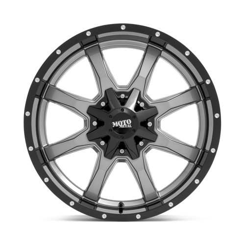 Moto Metal Mo970 20X10 -24 Gloss Gray Center W/ G-Blk Lip