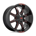 Moto Metal Mo970 20X10 -18 G-Blk Milled Red Moto Metal Lp