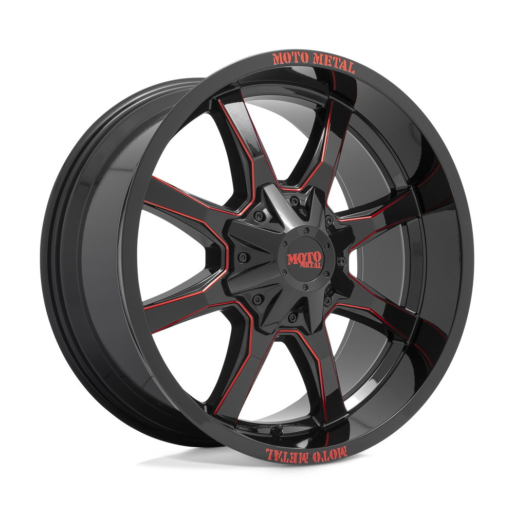 Moto Metal Mo970 20X10 -18 G-Blk Milled Red Moto Metal Lp