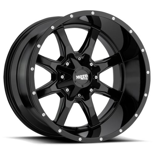 Moto Metal Mo970 17X8 +0 Gloss Black W/ Spot Milled Lip