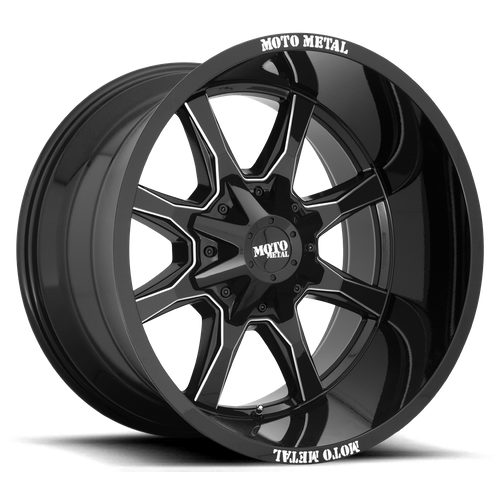 Moto Metal Mo970 17X8 +0 Gloss Black Mill Moto Metal Lp