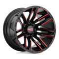 Moto Metal Mo978 Razor 20X10 -24 Satin Black Mach W/ Red Tint
