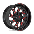 Moto Metal Mo999 20X10 -18 Gloss Black Milled W/ Red Tint
