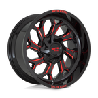 Moto Metal Mo999 20X10 -18 Gloss Black Milled W/ Red Tint