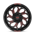 Moto Metal Mo999 20X10 -18 Gloss Black Milled W/ Red Tint