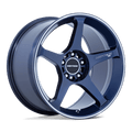 Motegi Mr159 Battle V 18X8.5 +35 Obsidian Blue Mach Lip Stripe