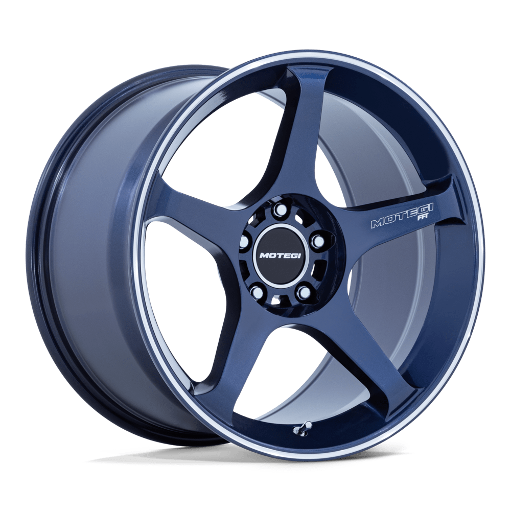 Motegi Mr159 Battle V 18X9.5 +38 Obsidian Blue Mach Lip Stripe