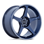 Motegi Mr159 Battle V 18X9.5 +15 Obsidian Blue Mach Lip Stripe