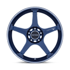 Motegi Mr159 Battle V 18X8.5 +22 Obsidian Blue Mach Lip Stripe