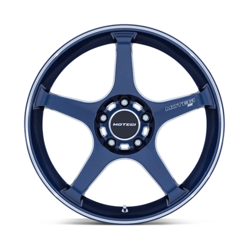 Motegi Mr159 Battle V 18X8.5 +35 Obsidian Blue Mach Lip Stripe