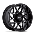 Moto Metal Mo812 Turbine 20X9 +1 Gloss Black W/ Machined Face