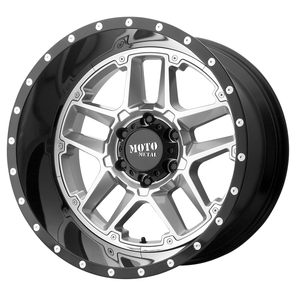 Moto Metal Mo987 Sentry 20X12 -44 Gloss Silver W/ Gloss Black Lp