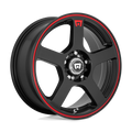 Motegi Mr116 Fs5 15X6.5 +40 Matte Black W/ Red Stripe