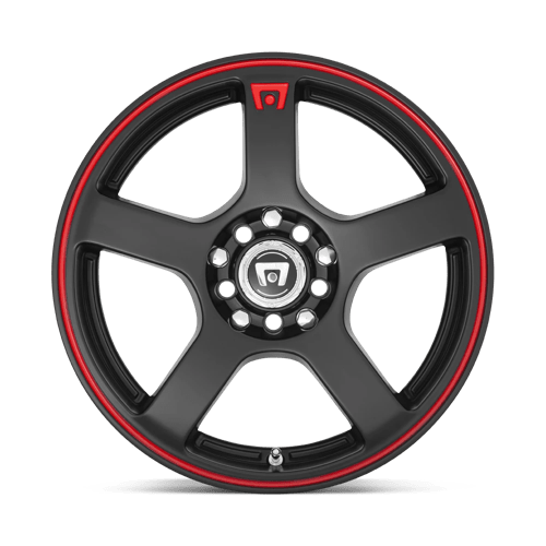 Motegi Mr116 Fs5 18X8 +35 Matte Black W/ Red Stripe