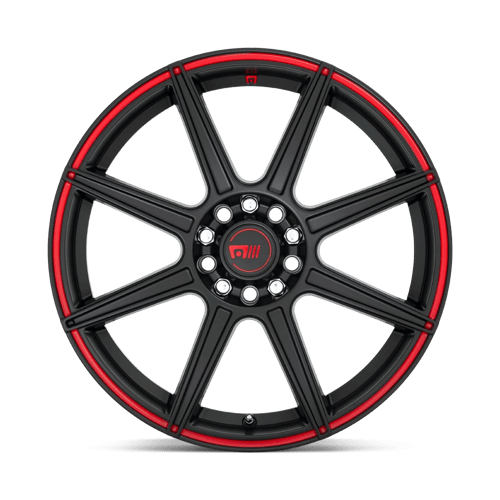 Motegi Mr142 Cs8 15X6.5 +40 Satin Black W/ Red Stripe