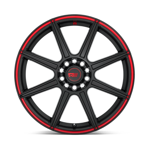 Motegi Mr142 Cs8 17X7 +40 Satin Black W/ Red Stripe