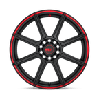 Motegi Mr142 Cs8 16X7 +40 Satin Black W/ Red Stripe