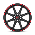 Motegi Mr142 Cs8 17X7 +40 Satin Black W/ Red Stripe