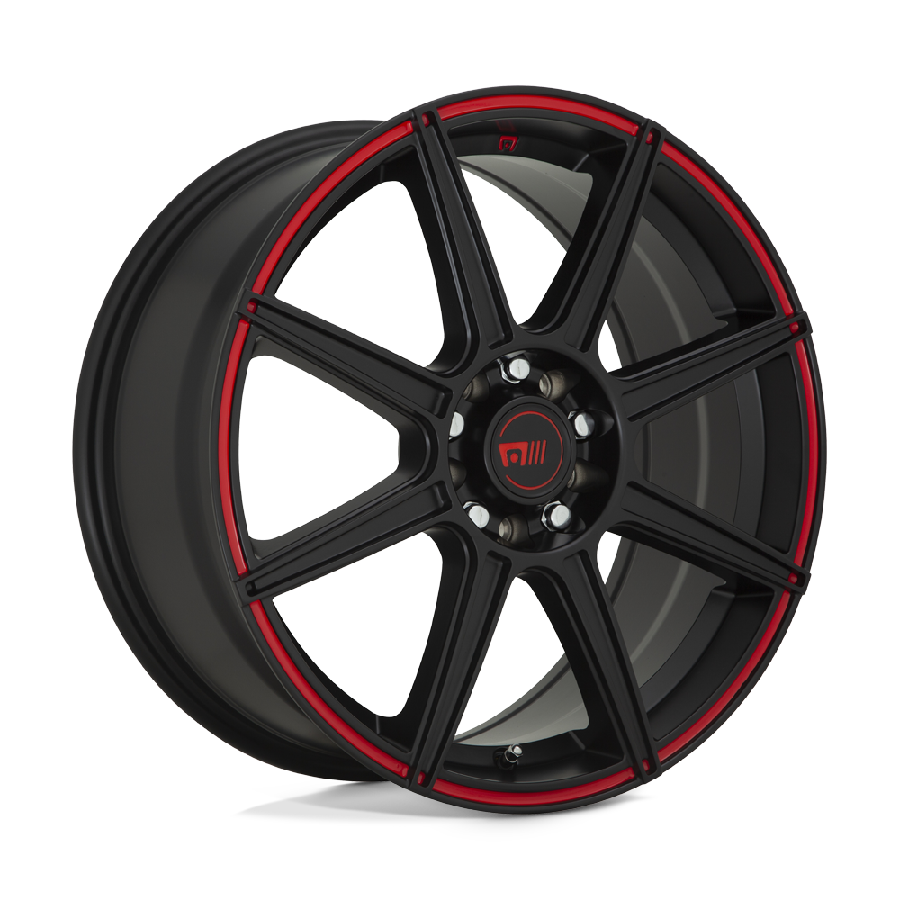Motegi Mr142 Cs8 15X6.5 +40 Satin Black W/ Red Stripe