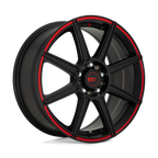 Motegi Mr142 Cs8 18X8 +45 Satin Black W/ Red Stripe