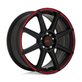 Motegi Mr142 Cs8 17X7 +40 Satin Black W/ Red Stripe