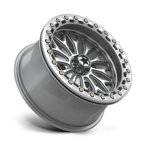 Msa Offroad Wheels Ma53 Bolo Utv Beadlock 15X7 +10 Gloss Silver W/ Machined Face