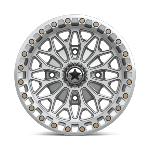 Msa Offroad Wheels Ma53 Bolo Utv Beadlock 15X7 +10 Gloss Silver W/ Machined Face