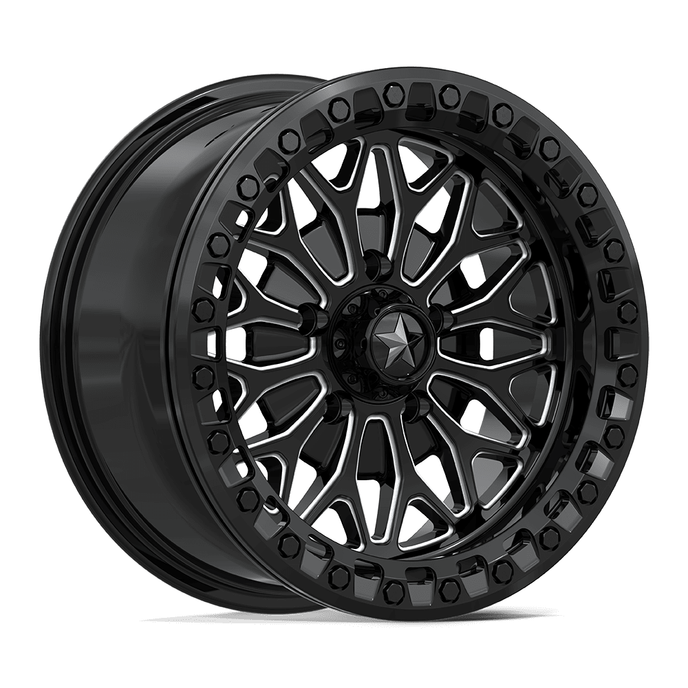 Msa Offroad Wheels Ma53 Bolo Utv Beadlock 15X7 +10 Gloss Black Milled