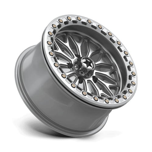Msa Offroad Wheels Ma53 Bolo Utv Beadlock 15X7 +10 Gloss Silver W/ Machined Face