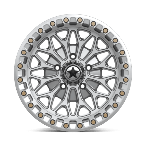 Msa Offroad Wheels Ma53 Bolo Utv Beadlock 15X7 +38 Gloss Silver W/ Machined Face