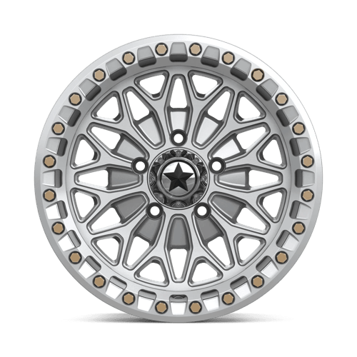 Msa Offroad Wheels Ma53 Bolo Utv Beadlock 15X7 +38 Gloss Silver W/ Machined Face