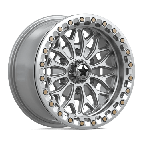 Msa Offroad Wheels Ma53 Bolo Utv Beadlock 15X7 +10 Gloss Silver W/ Machined Face
