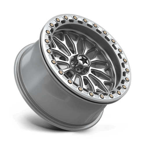 Msa Offroad Wheels Ma53 Bolo Utv Beadlock 15X7 +10 Gloss Silver W/ Machined Face
