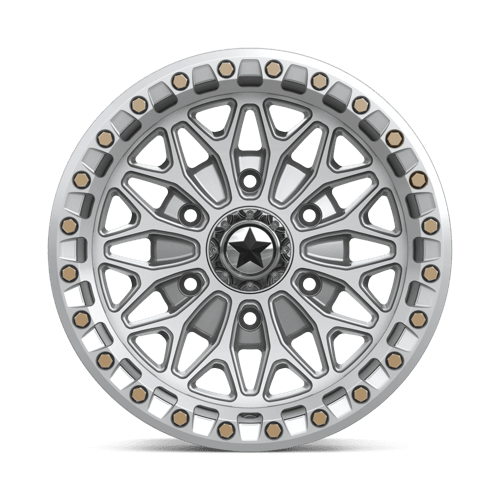 Msa Offroad Wheels Ma53 Bolo Utv Beadlock 15X7 +10 Gloss Silver W/ Machined Face