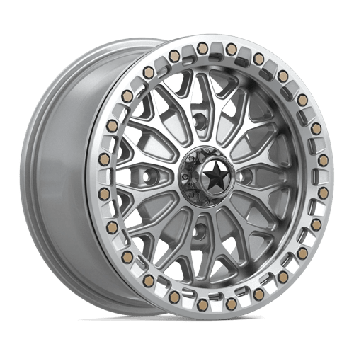 Msa Offroad Wheels Ma53 Bolo Utv Beadlock 15X7 +38 Gloss Silver W/ Machined Face