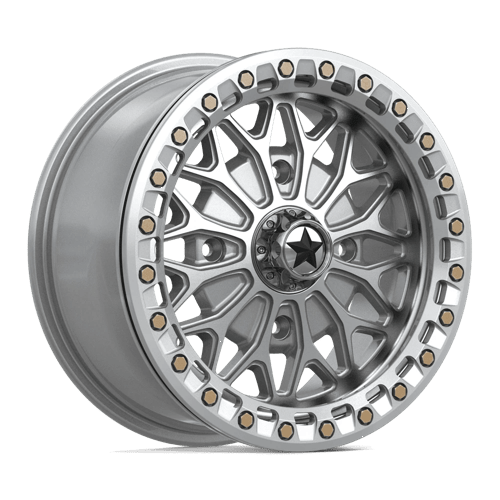 Msa Offroad Wheels Ma53 Bolo Utv Beadlock 15X7 +38 Gloss Silver W/ Machined Face