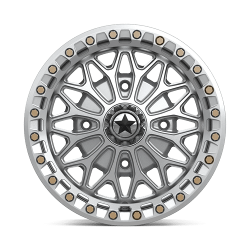 Msa Offroad Wheels Ma53 Bolo Utv Beadlock 15X7 +38 Gloss Silver W/ Machined Face
