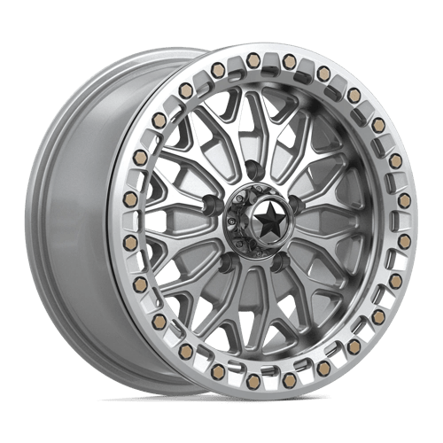 Msa Offroad Wheels Ma53 Bolo Utv Beadlock 15X7 +38 Gloss Silver W/ Machined Face