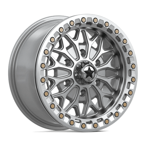 Msa Offroad Wheels Ma53 Bolo Utv Beadlock 15X7 +38 Gloss Silver W/ Machined Face