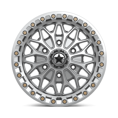 Msa Offroad Wheels Ma53 Bolo Utv Beadlock 15X7 +38 Gloss Silver W/ Machined Face