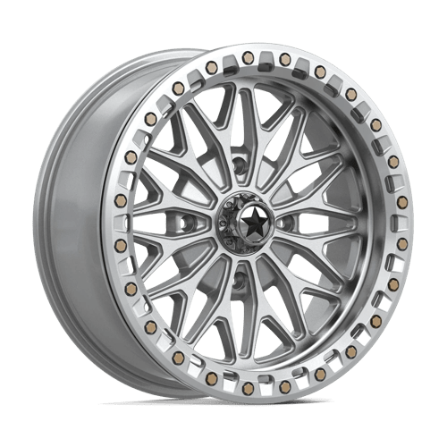 Msa Offroad Wheels Ma53 Bolo Utv Beadlock 18X7 +10 Gloss Silver W/ Machined Face